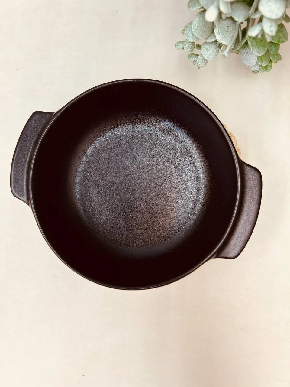 Danny Home Round Ceramic Double Ear Baking Dish 7 Inch