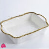 Danny Home White with Gold Rectangular Baking Dish 8 Inch