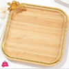 Exquisite Bamboo Platter With Leaf Golden Woodan Serving Tray