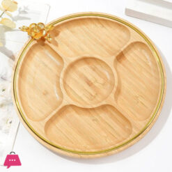 Exquisite Bamboo Portion Platter With Leaf