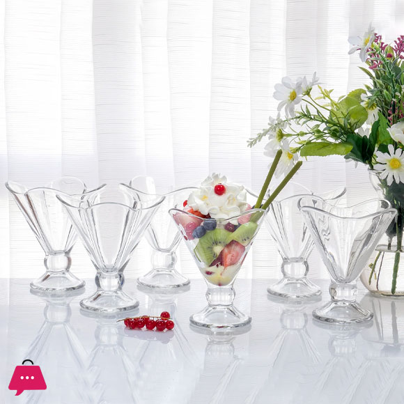 Floral Shape Ice Cream Bowls 3 Floral Shape Ice Cream Bowls