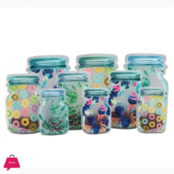 3Pcs Food Pouevening Dress Jar Zipper Bag Reusable Bogownsshape Plastic