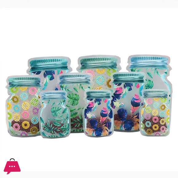 3Pcs Food Pouevening Dress Jar Zipper Bag Reusable Bogownsshape Plastic 5 3Pcs Food Pouevening Dress Jar Zipper Bag Reusable Bogownsshape Plastic