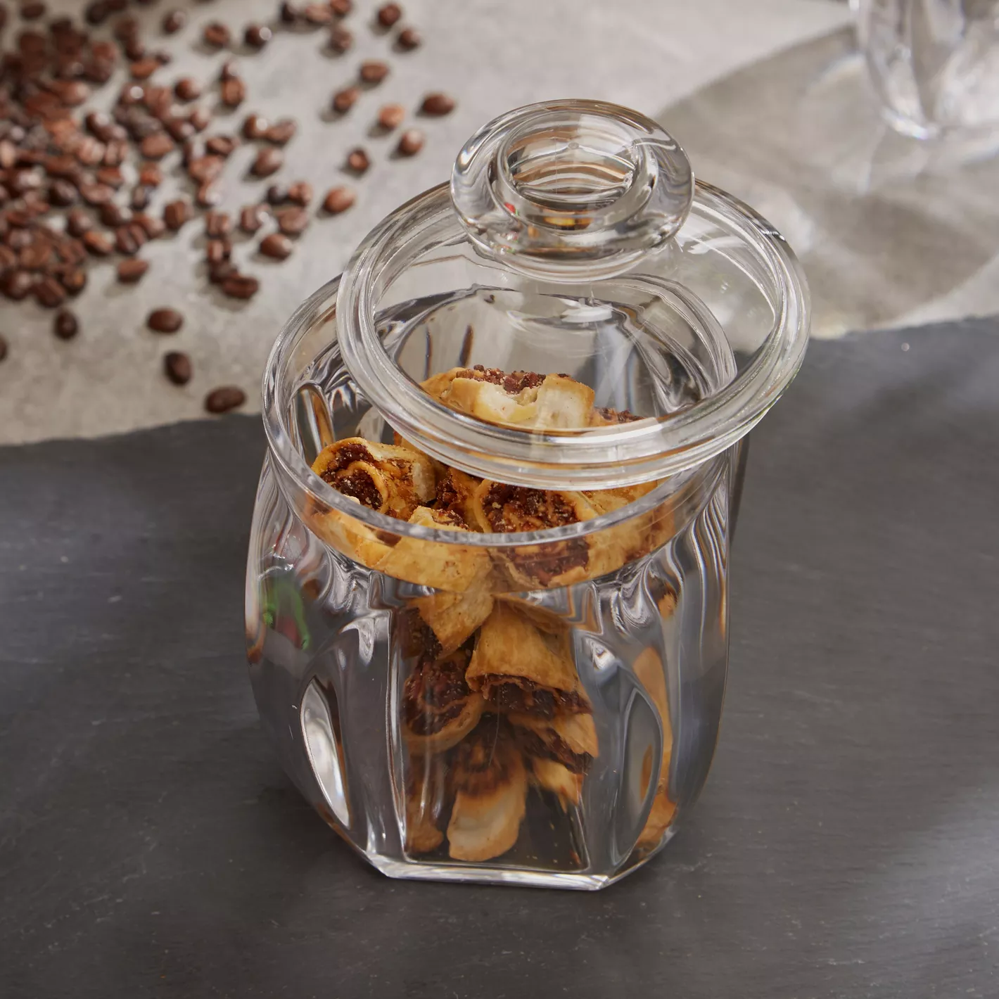 Food Storage Kitchen Air Tight Jar Set Acrylic Storage Canister For Sugar, Salt, Spices, Herbs 650 Ml