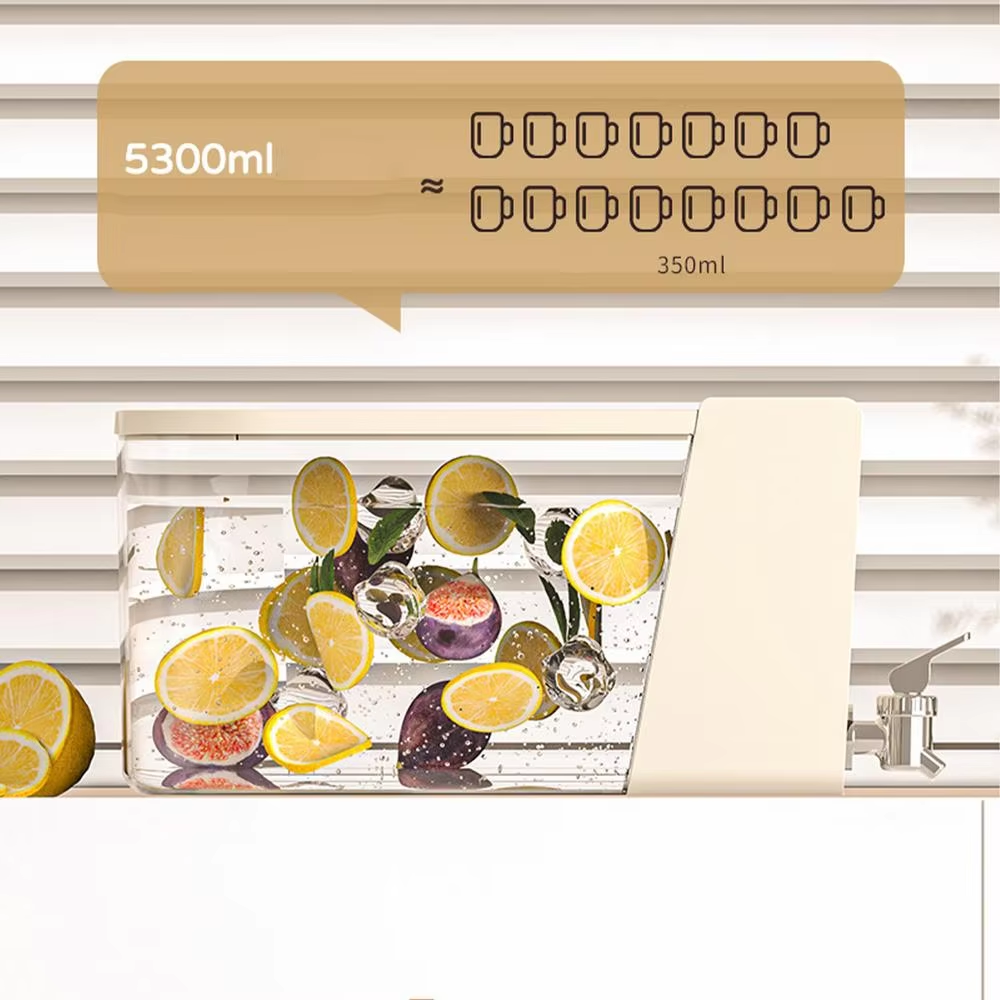 Fridge Drink Dispenser Leakproof Fridge Water Dispenser Drink Container 5.3 Liter