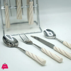 24 Pcs Marble Cutlery Set With Stand