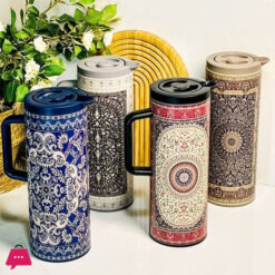 Hobby Lobby 1Liter Colorful Design Water Plastic Body Plastic Handle Thermal Vacuum Flask Coffee Pot