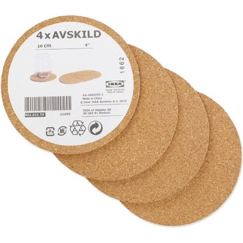 Ikea Avskild Coaster, Cork 10 Cm