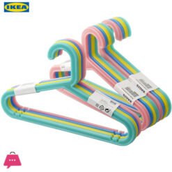 IKEA BAGIS Children's Clothes Hangers, Mixed Pastel Colours 8 Pcs Set