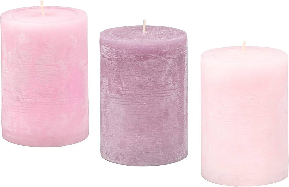 Ikea Blomdoft Lugga Scented Block Candle Peony / Pink Set Of 3 (10 Cm )