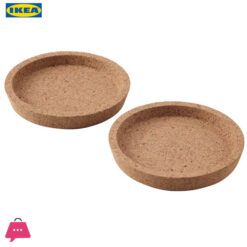 IKEA Dutis Set of  Coasters Glass  for Coffee Mugs, Tea Cups And Universal Glasses, Diameter Cork 10 CM