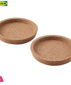 IKEA Dutis Set of  Coasters Glass  for Coffee Mugs, Tea Cups And Universal Glasses, Diameter Cork 10 CM