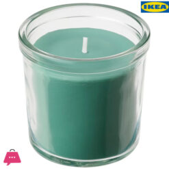 IKEA EDERSAM Scented Candle In Glass Fresh Grass / Light Green