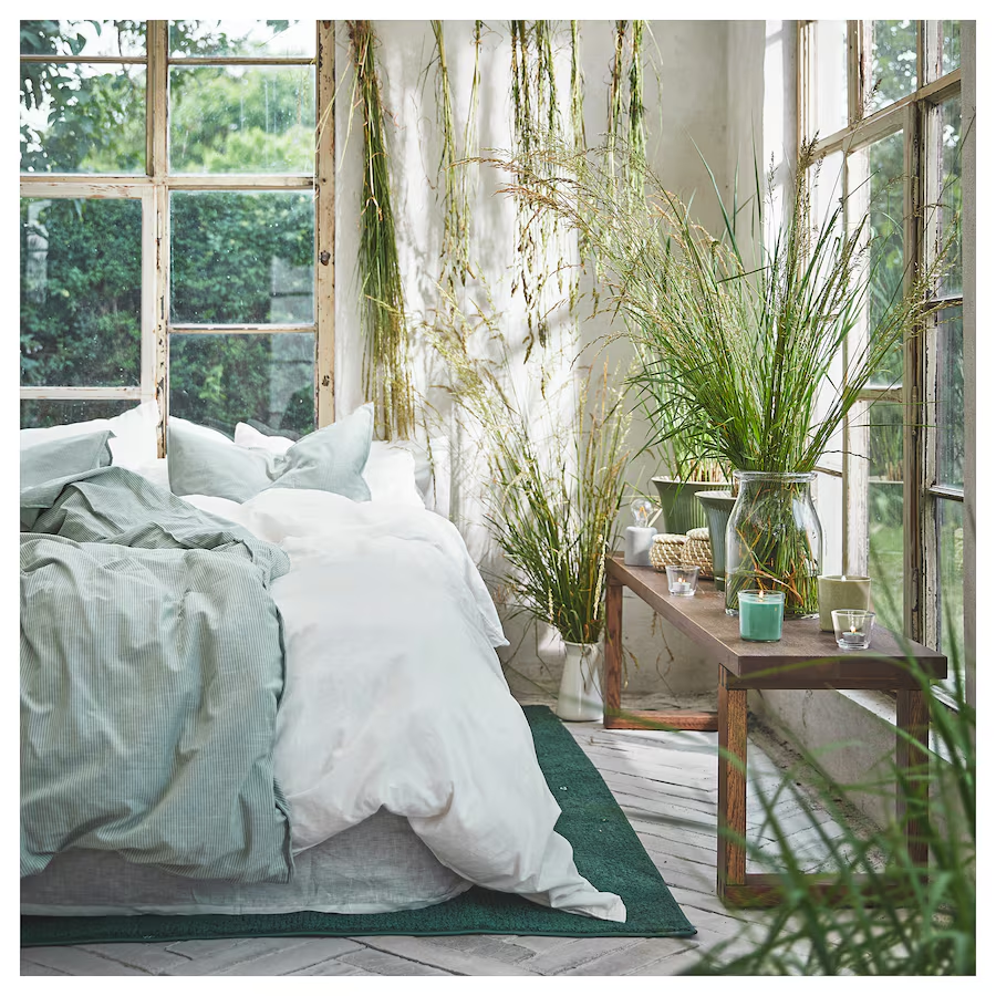 Ikea Edersam Scented Candle In Glass Fresh Grass / Light Green