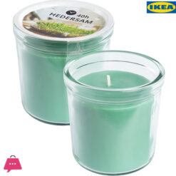 Ikea Edersam Scented Candle In Glass Fresh Grass / Light Green