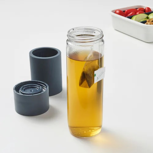 Ikea Efterstrava Travel Mug, Clear Glass / Silicone