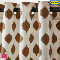 Ikea Ekspinnare Pair Of Curtains With Valance, 145 X 300 Cm Brown