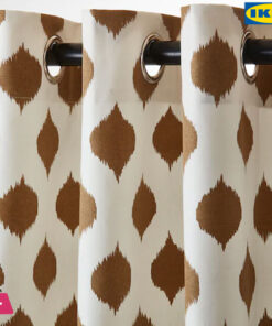 Ikea Ekspinnare Pair Of Curtains With Valance, 145 X 300 Cm Brown - Image 2