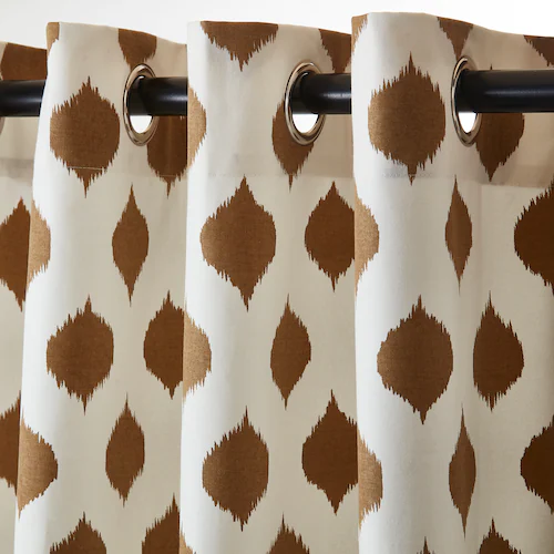 Ikea Ekspinnare Pair Of Curtains With Valance, 145 X 300 Cm Brown