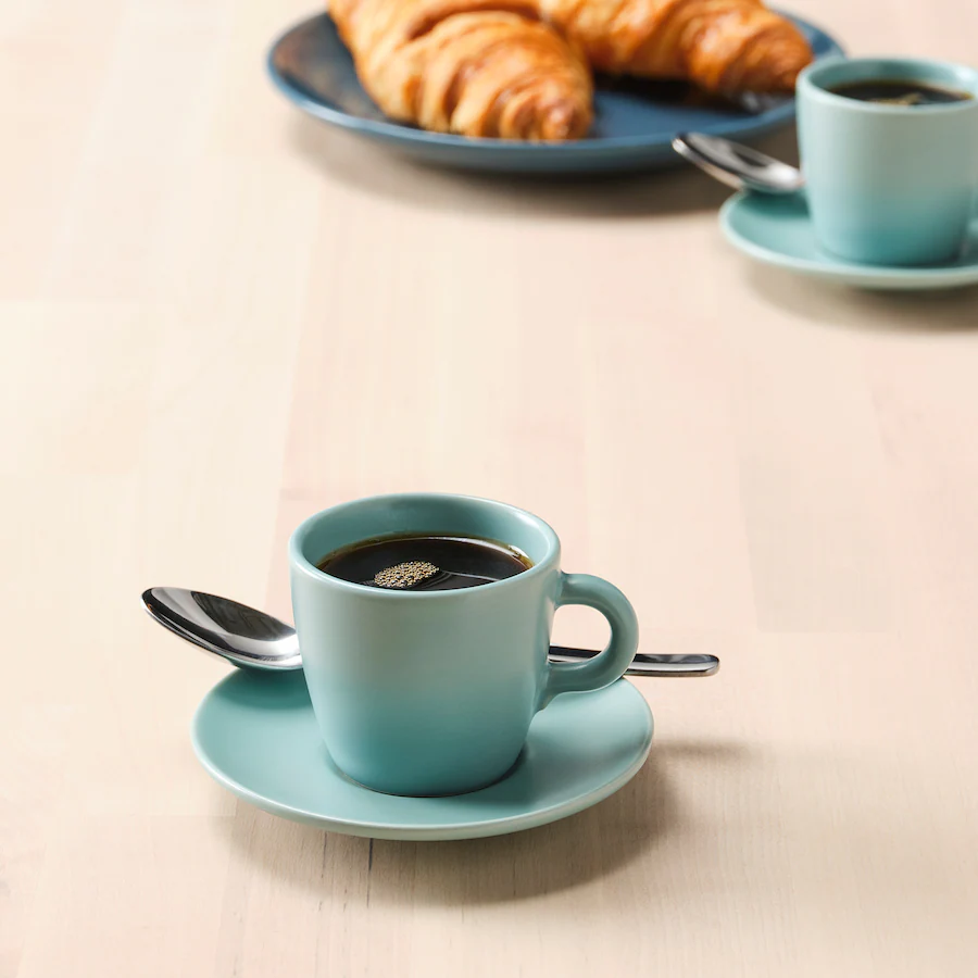 Ikea Fargklar Cup With Saucer Matt Light Turquoise 7 Cl