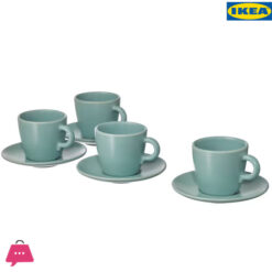 Ikea Fargklar Cup With Saucer Matt Light Turquoise 7 Cl