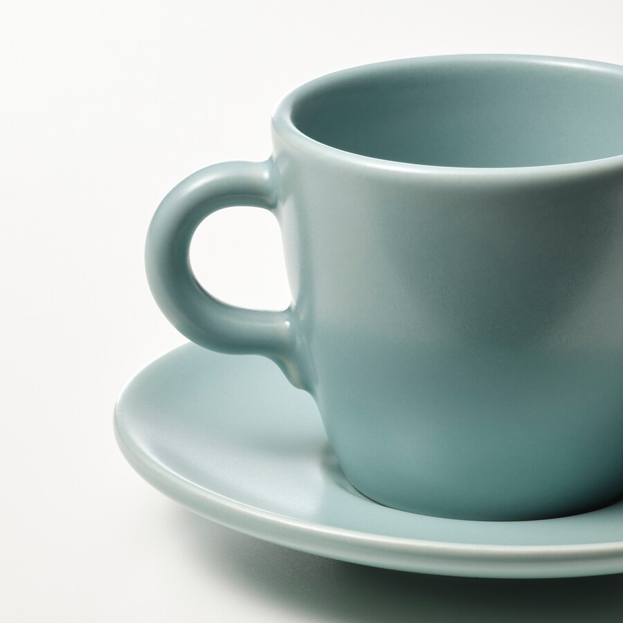 Ikea Fargklar Cup With Saucer Matt Light Turquoise 7 Cl