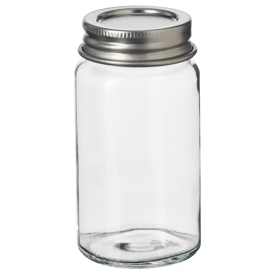 Ikea Guldfisk Spice Jar Clear Glass / Stainless Steel