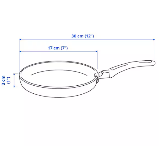 Ikea Hemlagad Frying Pan Black 17 Cm