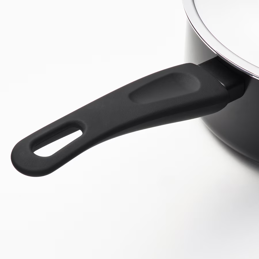 Ikea Hemlagad Saucepan With Lid Non-Stick Coating Black