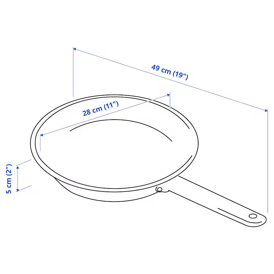 Ikea Kavalkad Stainless Steel Non-Stick Frying Pan Coating 28 Cm