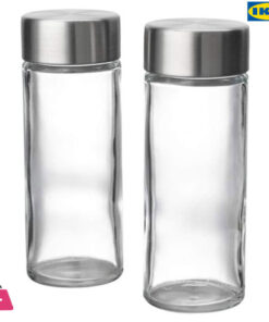 IKEA ORTFYLLD Spice Jar, Glass / Stainless Steel Set of 2