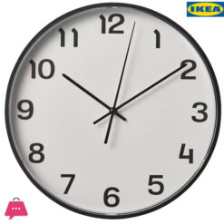 IKEA PLUTTIS Wall Clock, Black 28 CM