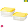IKEA PRUTA Food Container Yellow Set of 3