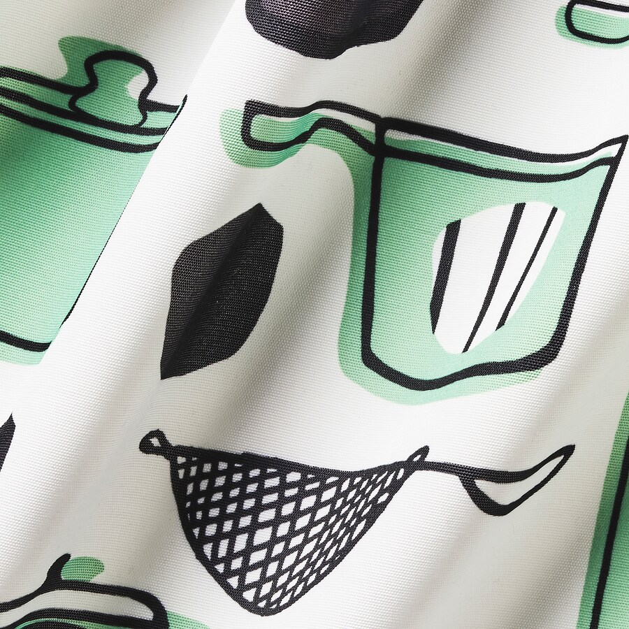 Ikea Rinnig Apron, White / Green / Patterned