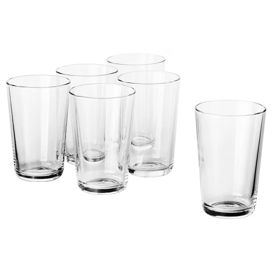 Ikea Round Clear Glass 6 Pack Set 30 Cl