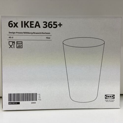 Ikea Round Clear Glass 6 Pack Set 45 Cl