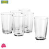 Ikea Round Clear Glass 6 Pack Set 45 Cl