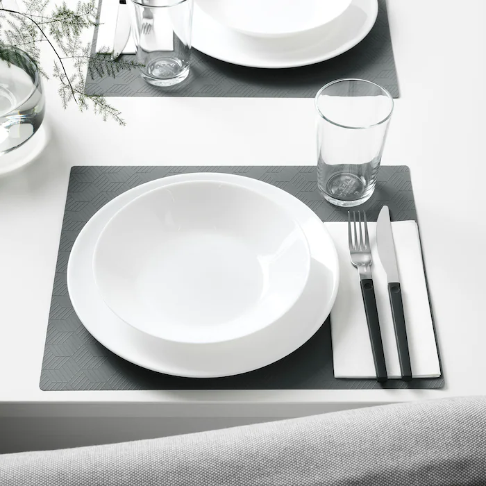 Ikea Slira Place Mat, Easy To Wipe, Grey Synthetic Rubber 36X29 Cm