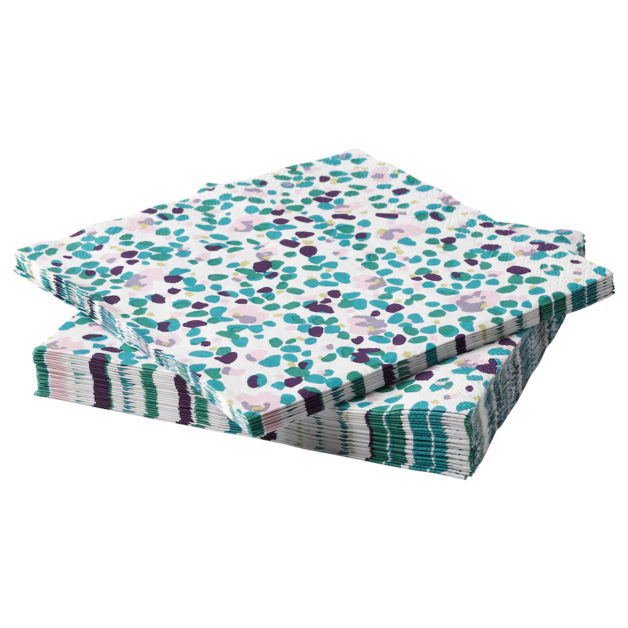 Ikea Tacksamhet Paper Napkin, Multicolour 33X33 Cm