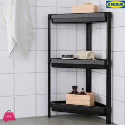 Ikea Vesken Corner 3 Layer Shelf, Black
