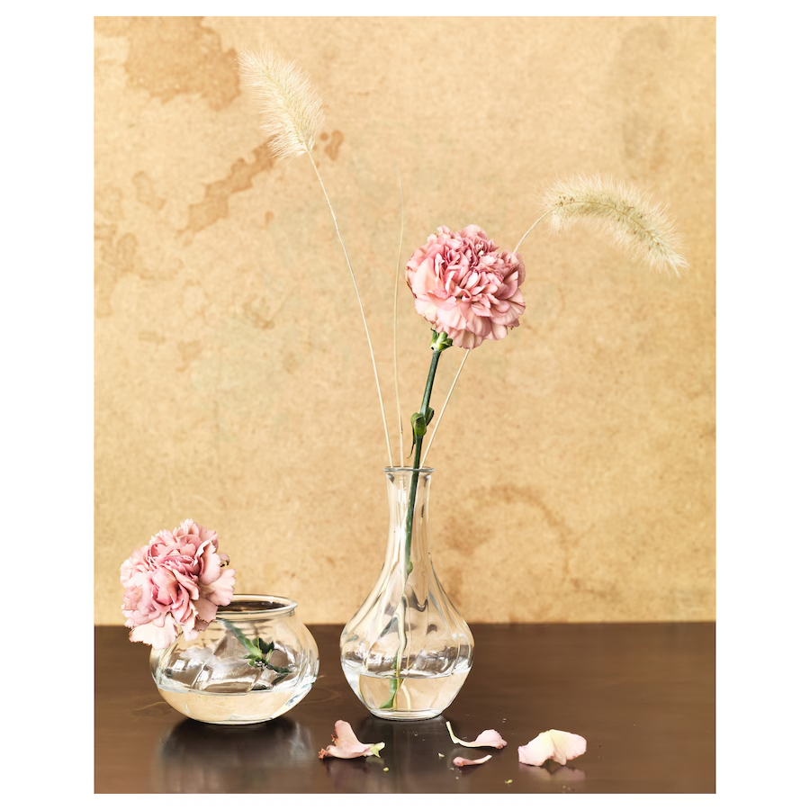 Ikea Viljestark Vase Clear Glass 17 Cm