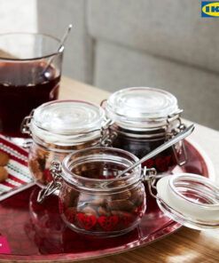 Ikea Vinterfint Jar With Lid, Heart Pattern - Image 2
