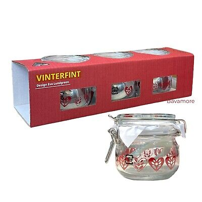 Ikea Vinterfint Jar With Lid, Heart Pattern 6 Ikea Vinterfint Jar With Lid, Heart Pattern