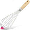 Kitchen Delight Classic Stainless Steel Egg Beater With Wooden Handle Whisk Large