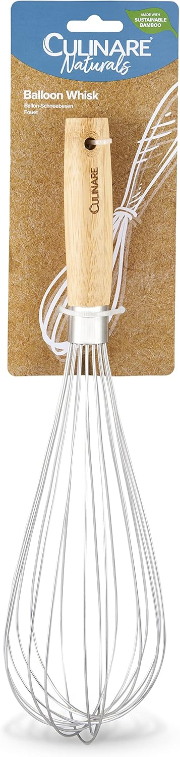 Kitchen Delight Classic Stainless Steel Egg Beater With Wooden Handle Whisk Large
