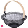 Kitchen Fruit Basket Hanging Round Wire Basket With Handle