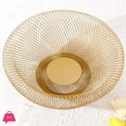 Metal Wire Woven Fruit Storage Bowl Basket For Kitchen, Large Black Mesh Fruit Stand