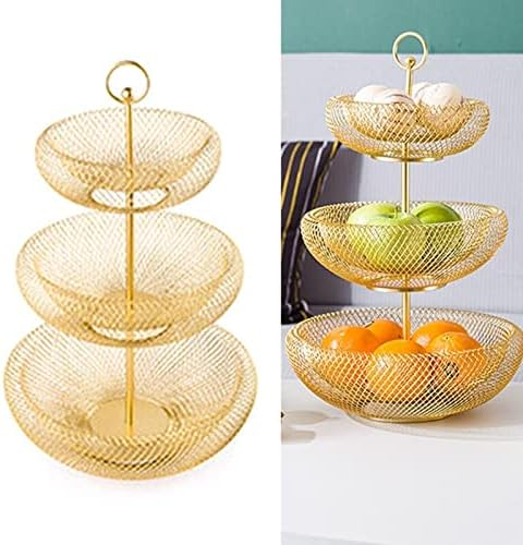 Modern Tiered Fruit Bowl For Kitchen Counter, 3-Tier Fruit Bowl Multi Tier Wire Vegetable Fruit Basket Organizer Holder For Kitchen Livingroom 3Pcs Set