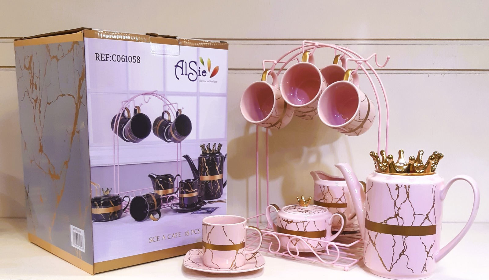 Privilege Ceramic Tea Set With Stand 17 Pcs