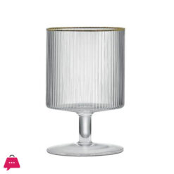 Ripple Effect Low Foot Real Crystal Gold Rim Glass - Set Of 6